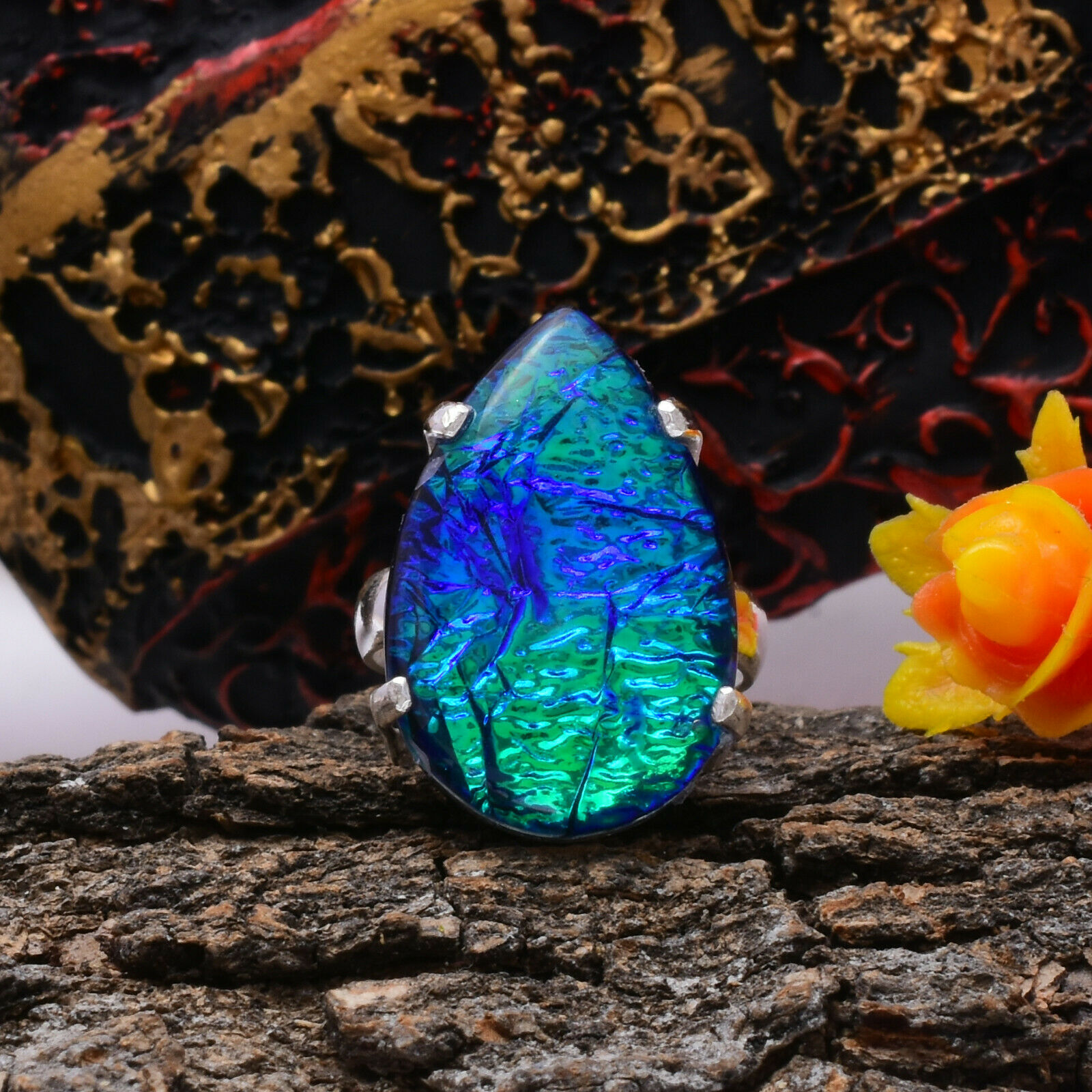 Awesome Triplet Opal Gemstone 925 Sterling Silver Handmade Ring All Size