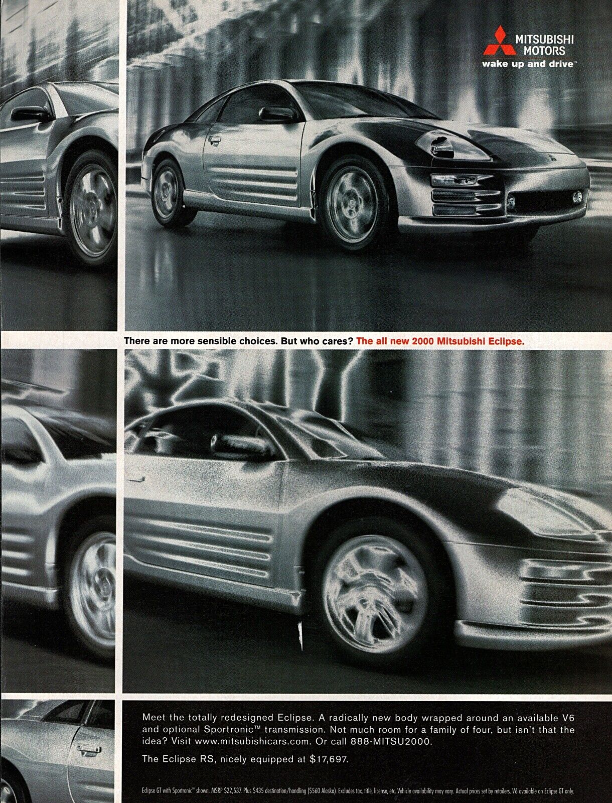 2000 Mitsubishi Eclipse "more Sensible Choices" Original Color Ad