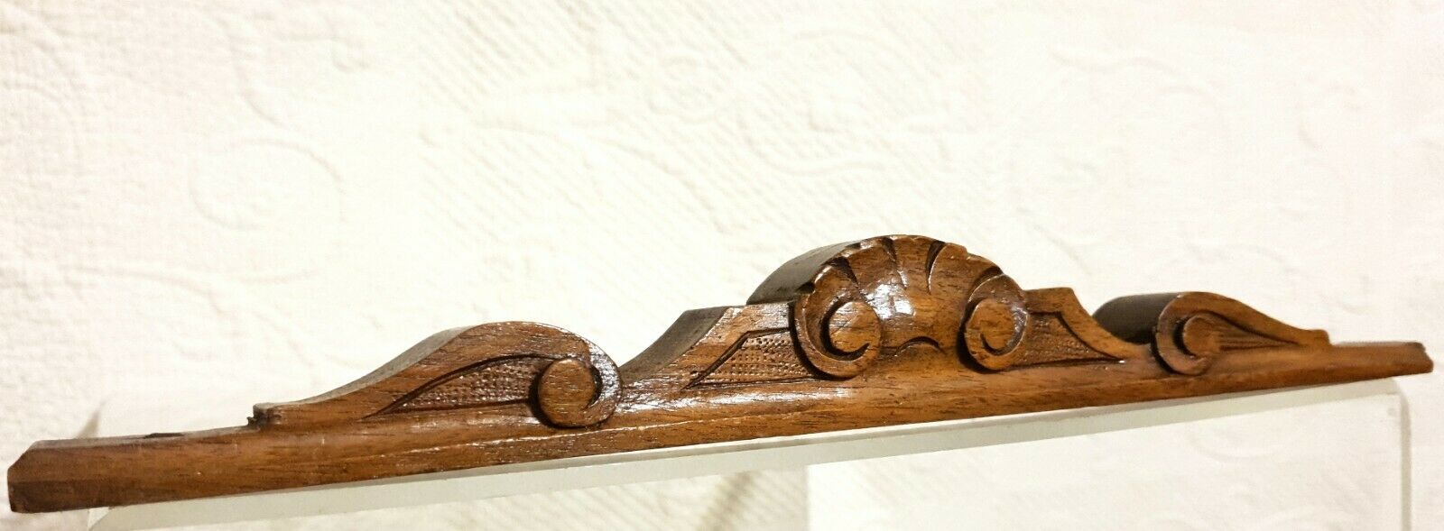 Shell Scroll Leaves Wood Carving Pediment Antique French Architectural Salvage