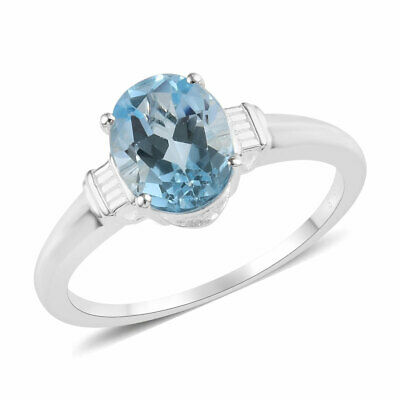 925 Sterling Silver Oval Sky Blue Topaz Fashion Solitaire Promise Ring Jewelry