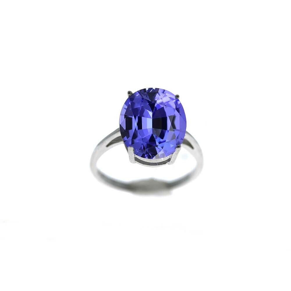 5.00 Cttw Genuine Tanzanite Oval Cut 925 Sterling Silver Ring Sizes 6-9