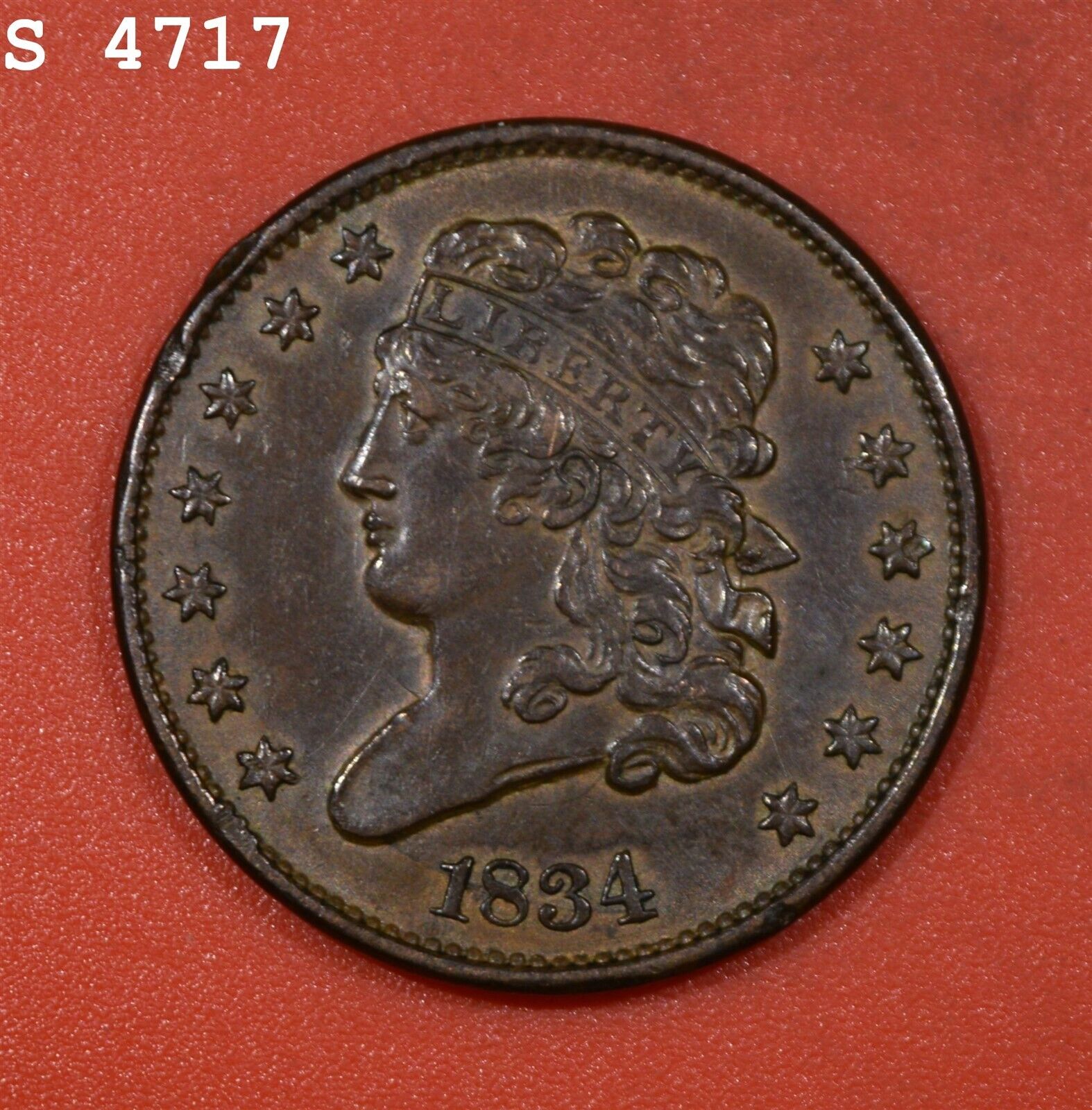 1835 Braided Hair Half Cent "xf+ Corrosion" *free S/h After 1st Item*
