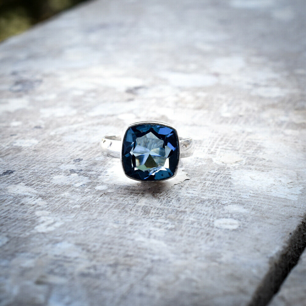 Smart Tanzanite Gemstone 925 Sterling Silver Handmade Ring All Size